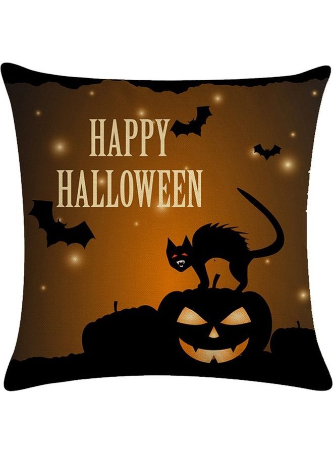 NIBEMINENT Halloween Themed Cushion Cover Black/Orange - Image 1