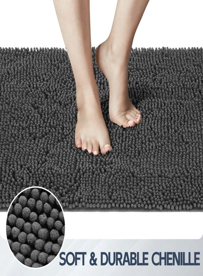 Futurwit Dog Door Mat for Muddy Paws, 60" x 36" Chenille Absorbent Front Door Mat Inside, Large Runner Mud Mat for Dogs, Trap Dirt Washable Non Slip Outdoor Indoor Entrance Doormats, Grey - Image 3