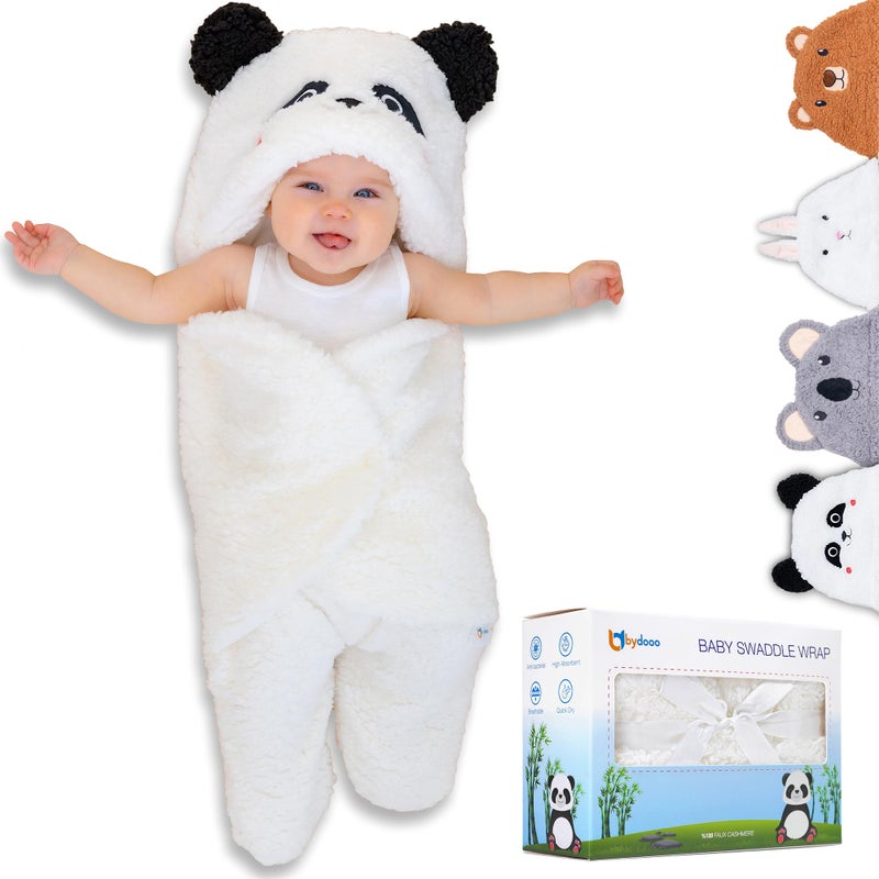 Newborn Panda Baby Swaddle Blanket 06 Months Cute Ultra Soft Plush Essentials Must Have Infants Girls Boys Baby Accessories Gender Neutral Stuff Receiving Swaddling Wrap Nursery Clothe Shower Gift