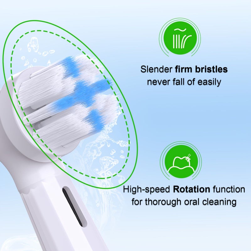 8pcs White Sensitive Teeth Replacement Brush Heads For Io Series Gum Care Refills For Oral Care Sensitive Gums Ideal For Men And Women Birthday Gift For Family Members Teeth Cleaning - Image 4