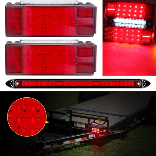LIMICAR Boat Trailer Lights, IP68 Submersible LED Trailer Light Kit w/Wring Harness, LED Trailer Marker Lights, 13.7 inch 3rd Light Bar for Boat Truck RV - Image 3