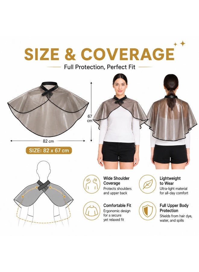 Waterproof Hair Dye Cape With Standing Collar, Thickened Reusable Salon Hair Coloring Shawl, 82 x 67 cm, 1 Piece - Image 3