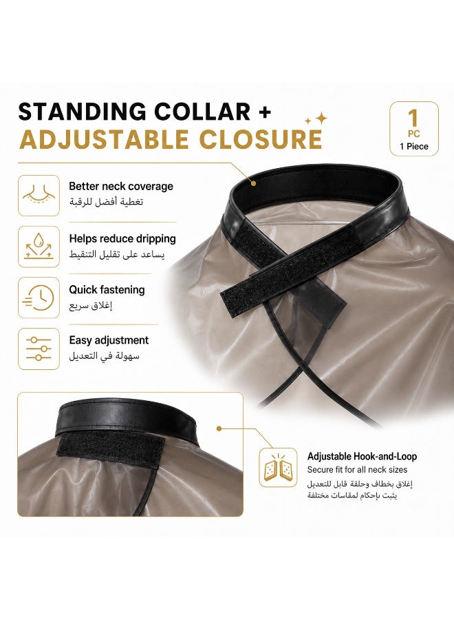 Waterproof Hair Dye Cape With Standing Collar, Thickened Reusable Salon Hair Coloring Shawl, 82 x 67 cm, 1 Piece - Image 4