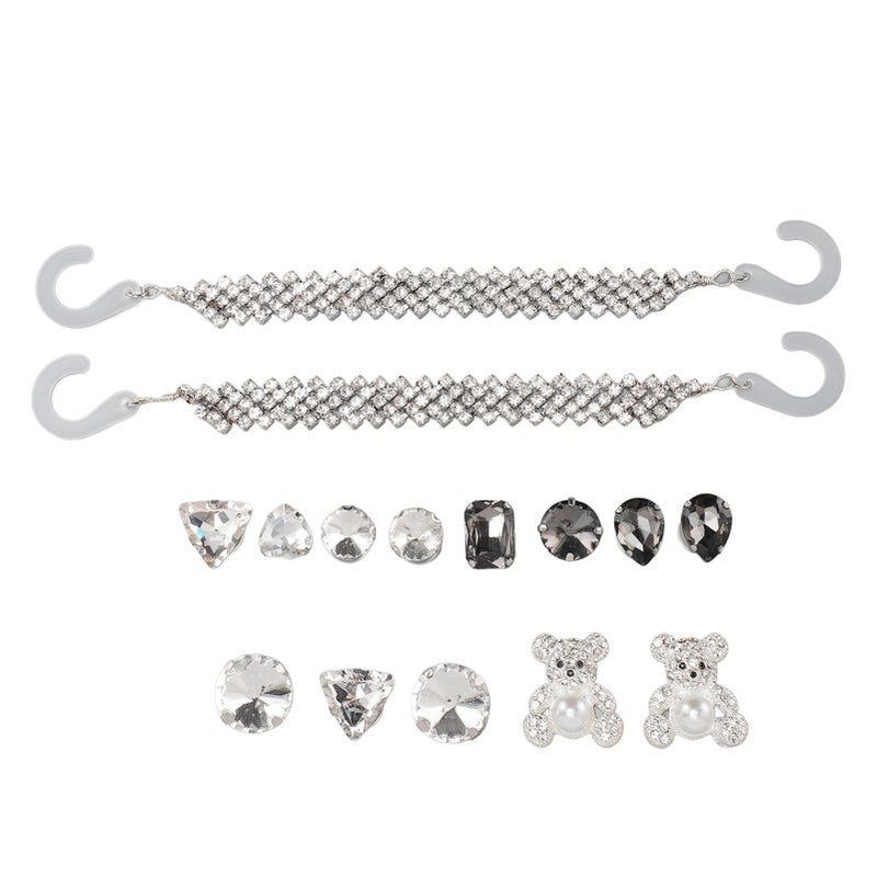 15Pcs Bling Shoe Accessories Plastic Alloy Sparkling Easy to Install Durable Hole Shoe Decorations for DIY Replacement - Image 2