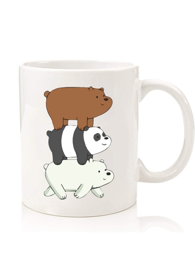 Theodor Premium Quality Two Sided Printed Coffee Mug Tea Cup For Home Office, Kids Men Women Three Panda-01 - Image 1