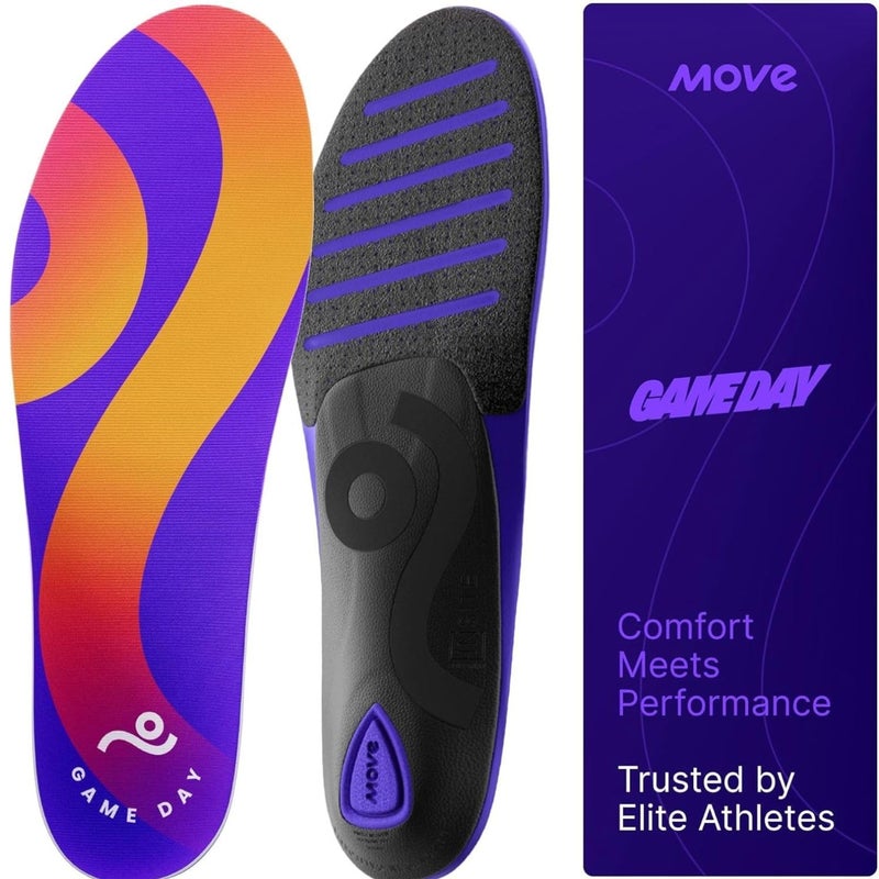 Move Game Day Performance Insoles for Plantar Fasciitis Arch Support Basketball Active Lifestyle Running and Athletics Composite Heel and Reactive Stability M 775 WM 859 - Image 3