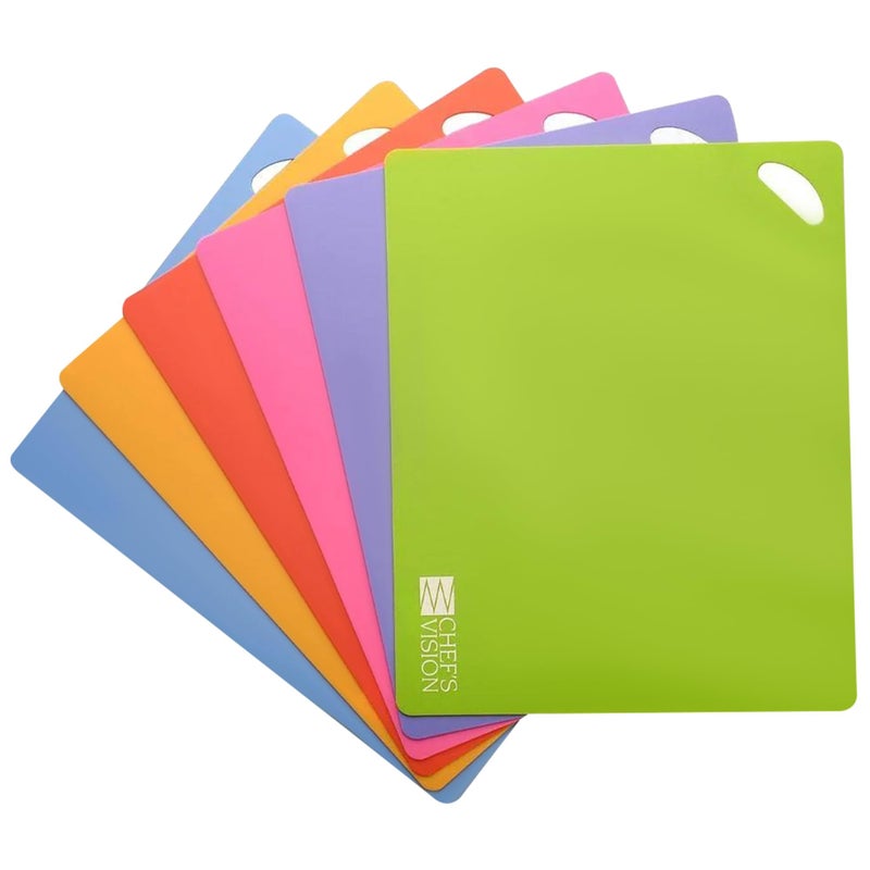 Chef's Vision Slice Bright Flexible Cutting Mats are The Safer, Smarter, Faster and Easier Way to Prepare Your Food. Set of six Colorful mats. from The Kitchen to Yours. - Image 1