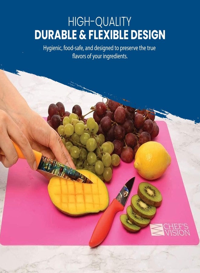 Chef's Vision Slice Bright Flexible Cutting Mats are The Safer, Smarter, Faster and Easier Way to Prepare Your Food. Set of six Colorful mats. from The Kitchen to Yours. - Image 3