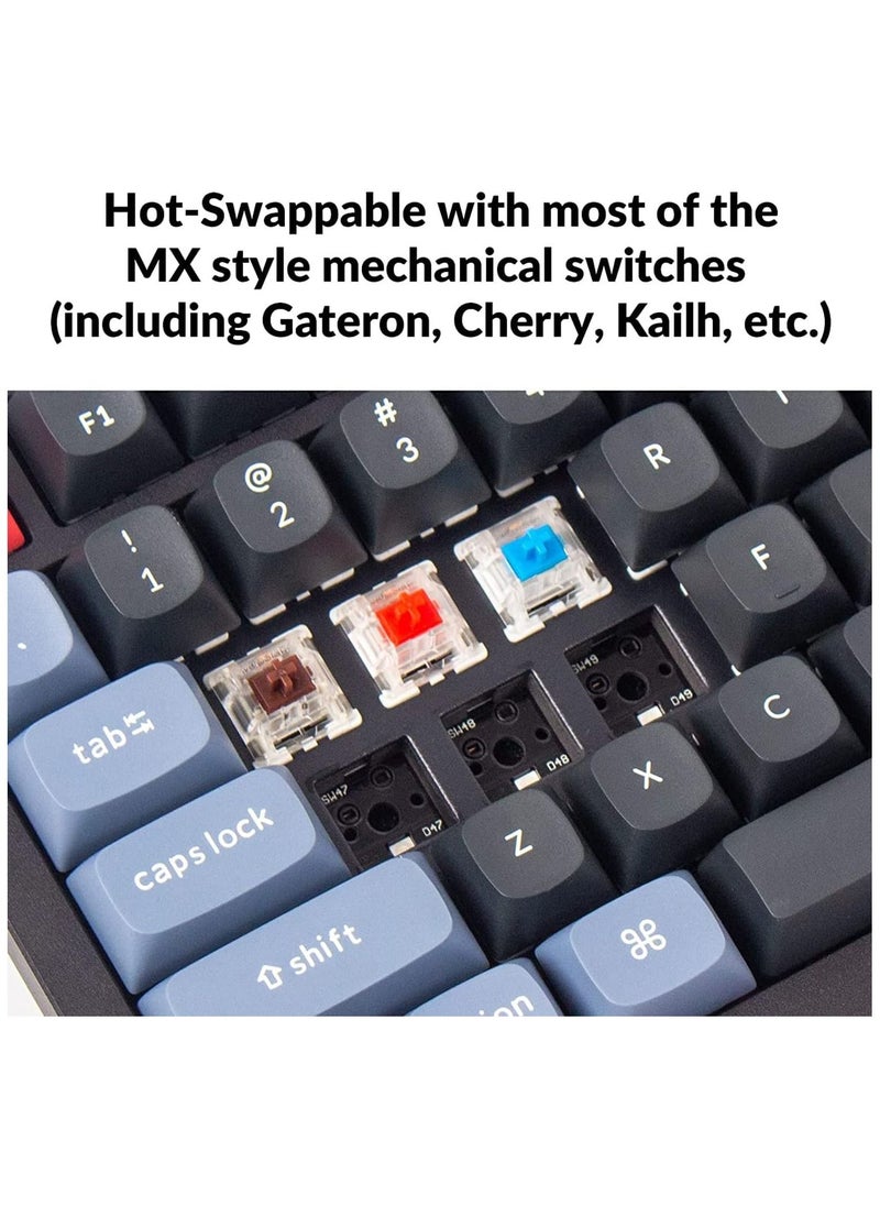 Keychron - K8 Pro QMK/VIA Wireless Mechanical Keyboard, Hot-Swappable TKL Custom Programmable Macro Wired Keyboard with Gateron G Pro Red Switch, RGB Backlit, PBT Keycaps for Mac Windows Linux - Image 1