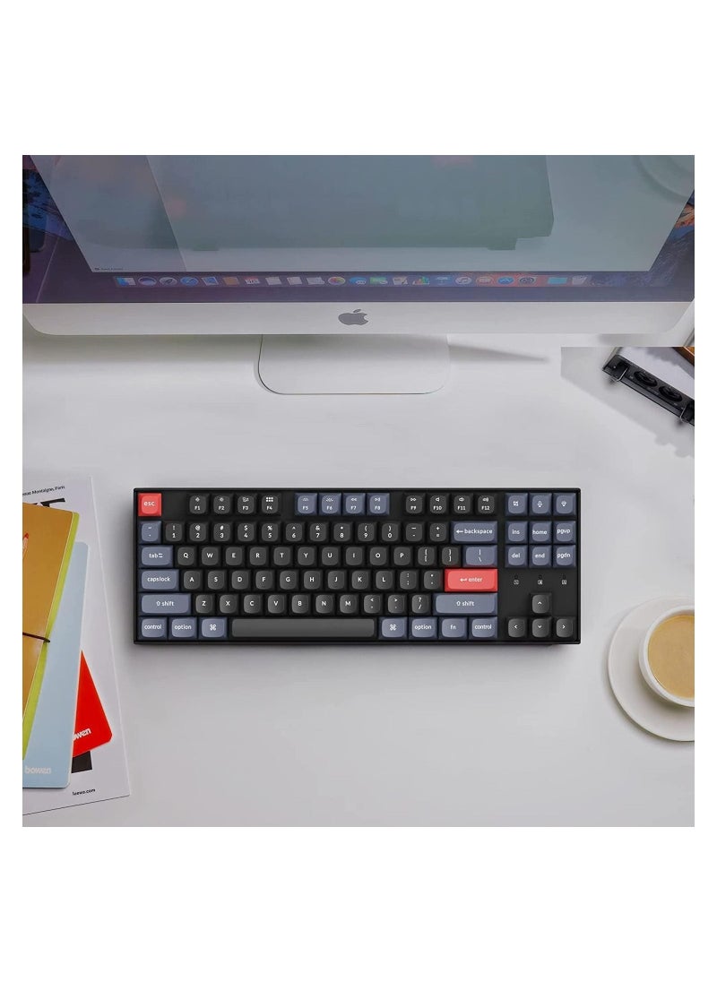 Keychron - K8 Pro QMK/VIA Wireless Mechanical Keyboard, Hot-Swappable TKL Custom Programmable Macro Wired Keyboard with Gateron G Pro Red Switch, RGB Backlit, PBT Keycaps for Mac Windows Linux - Image 1