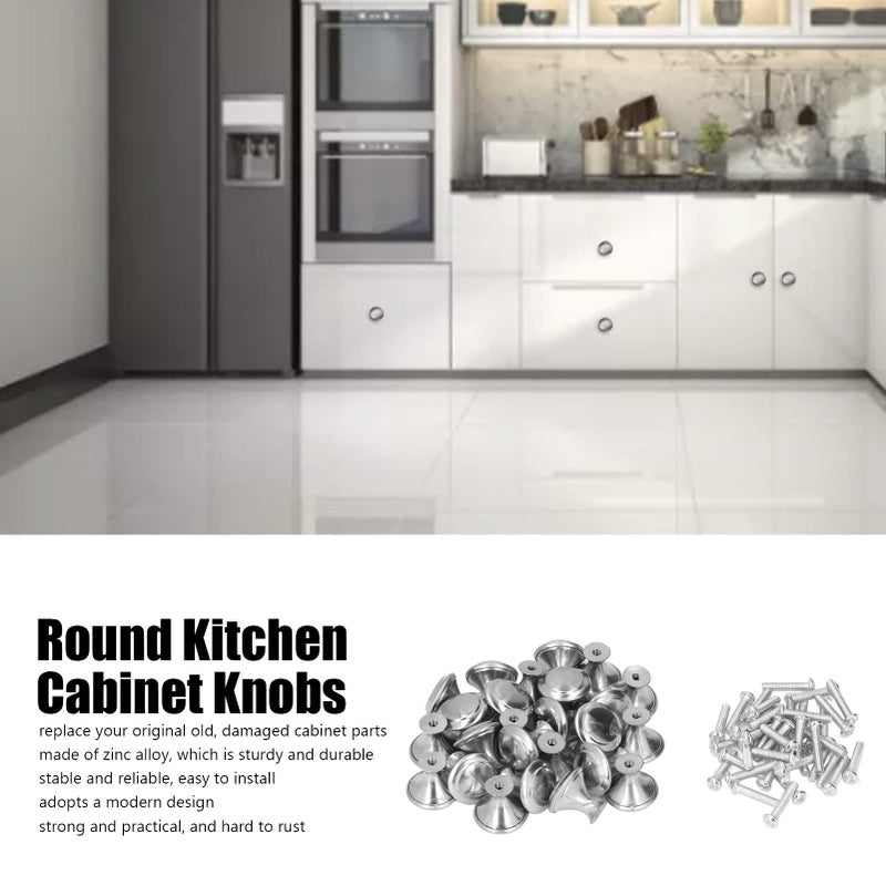 Round Cabinet Knobs 40Pcs Set Rustproof Modern Zinc Alloy For Kitchen Furniture Doors And Drawers Style L - Image 3