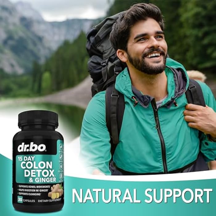dr.bo Colon Cleanser Detox for Weight Flush - 15 Day Colon Cleanse Pills with Ginger - Fast Natural Laxative, Constipation Relief, Bowel Movement Supplements for Intestinal Stomach Bloating Gut Loss Support - Image 5