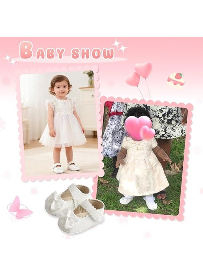 حذاء ماري جين مسطح ناعم النعل مزين بفيونكة، مناسب للفتيات الصغيرات، مثالي لحفلات الزفاف، مناسب للأطفال حديثي الولادة، حذاء رياضي خفيف الوزن - Image 3