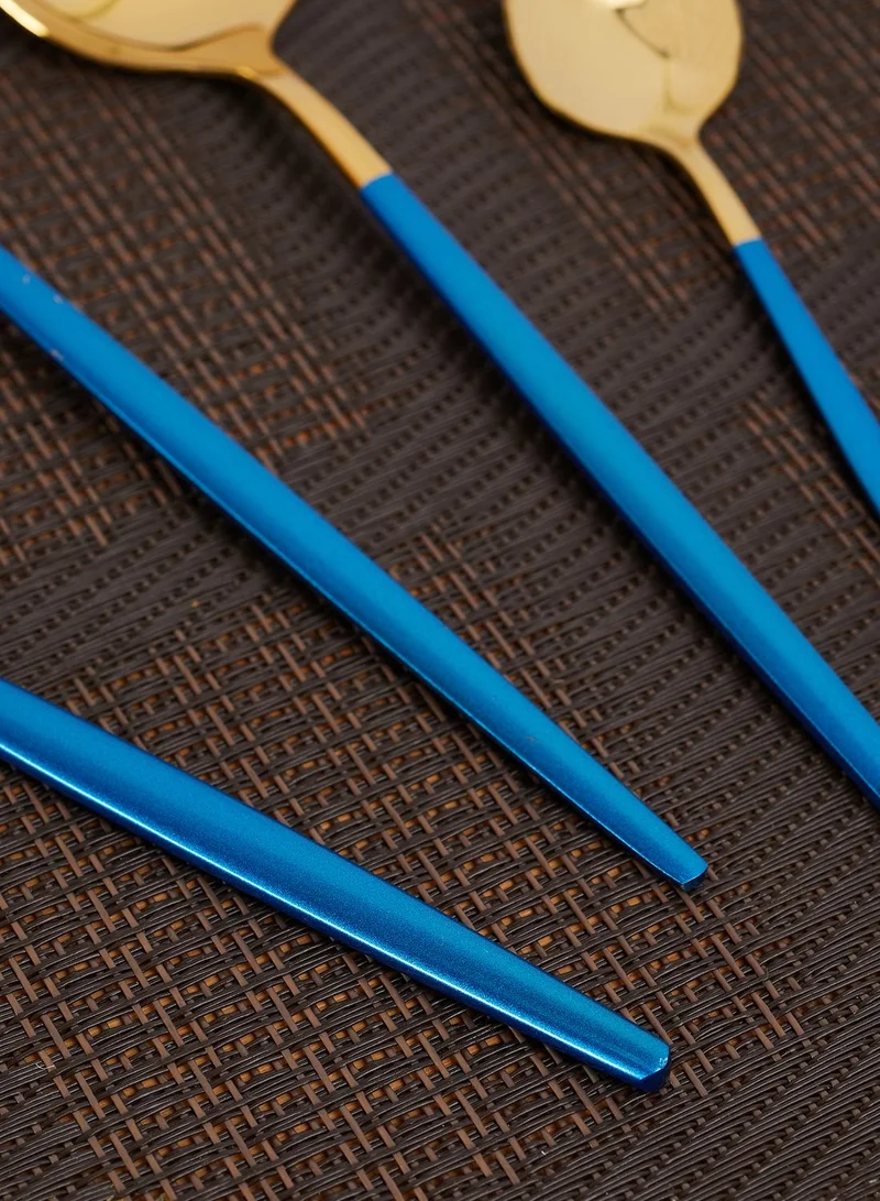Noire Edit Blue & Gold 4 Piece Cutlery Set