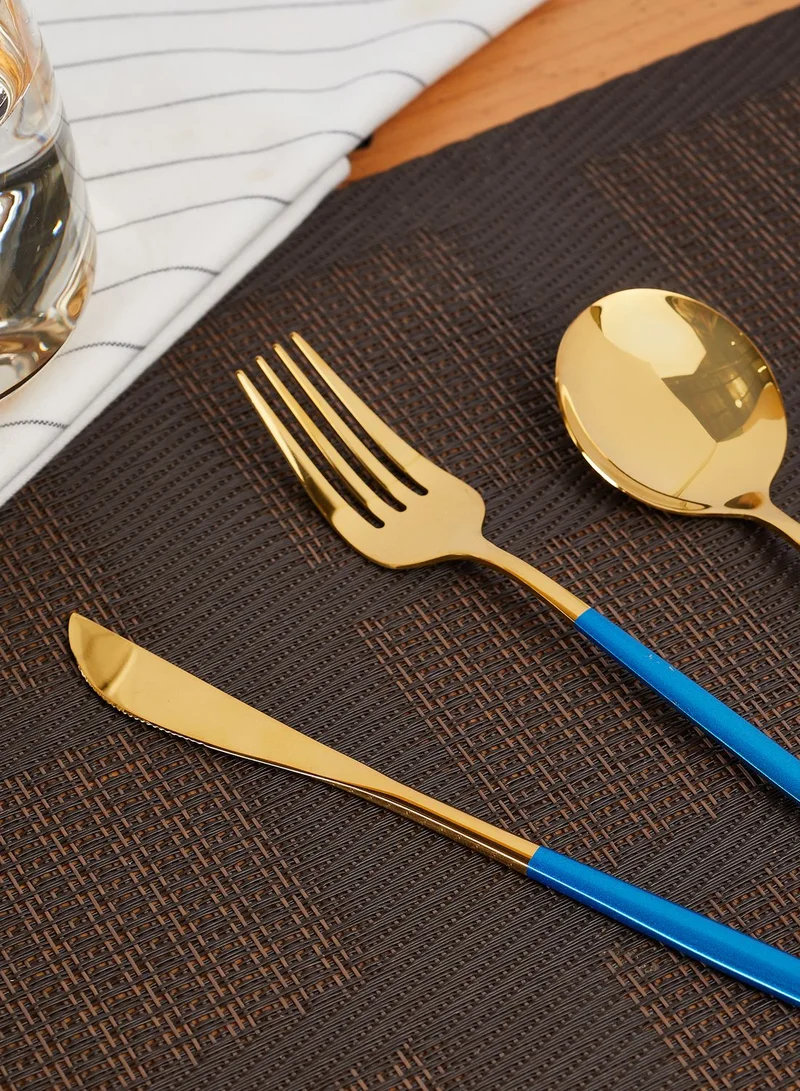 Noire Edit Blue & Gold 4 Piece Cutlery Set