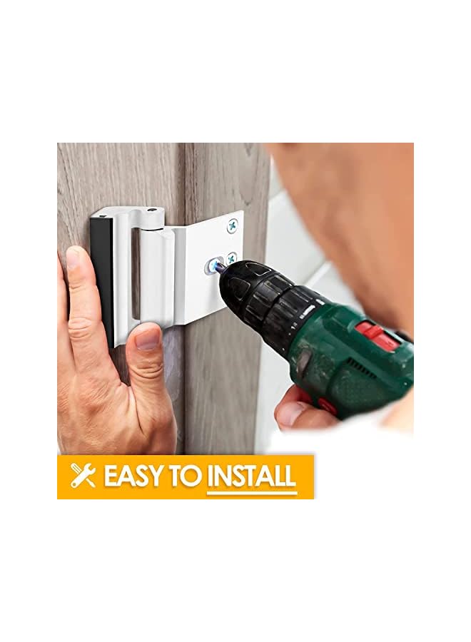 erorex Home Security Door Reinforcement Lock - Child Proof High Security Door Lock Front Door Locks for Kids Safety Withstand 800 lbs Top Door Latch Lock Flip Door Guardian for Inward Swinging Inside Door  - Image 3