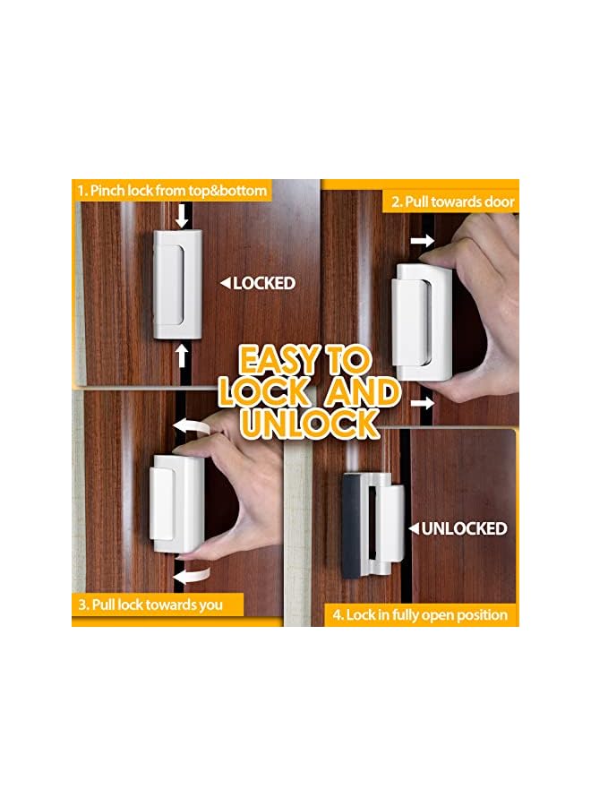 erorex Home Security Door Reinforcement Lock - Child Proof High Security Door Lock Front Door Locks for Kids Safety Withstand 800 lbs Top Door Latch Lock Flip Door Guardian for Inward Swinging Inside Door  - Image 4