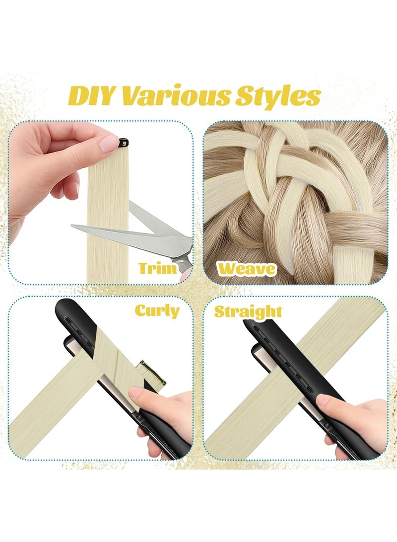 10 Pcs White Hair Extensions,Clip-In Hair Extensions, Colourful Straight Long Hairpieces, Clip-In Synthetic Material for Girls, Children, Women, Daily Life, Christmas - Image 5