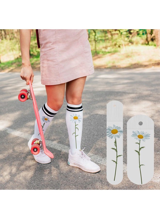 Hotop 4 Pieces Metal Straight Sock Jigs Sublimation Crew Sock Jigs Dye Printing Heat Press Transfer Socks Accessories, 2 Sizes for DIY Aluminum Metal Sock Board Pattern Blank Socks Accessory - Image 5