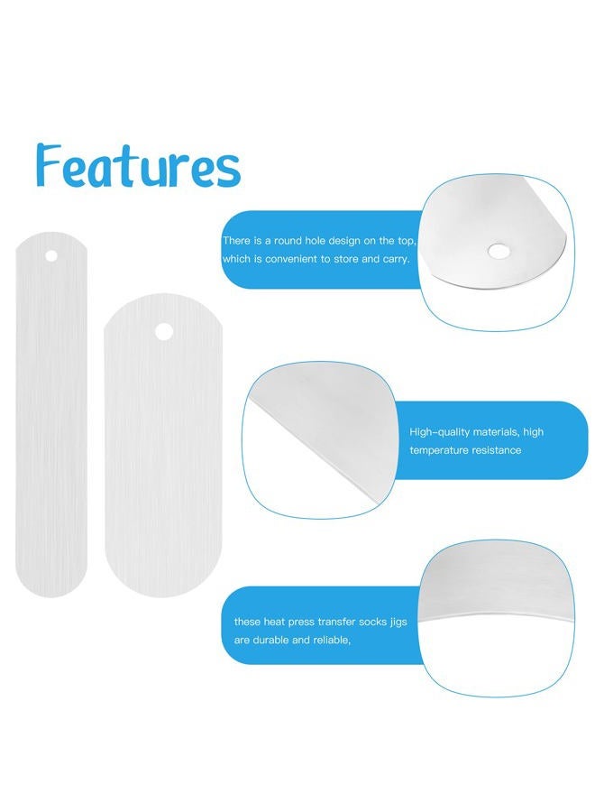 Hotop 4 Pieces Metal Straight Sock Jigs Sublimation Crew Sock Jigs Dye Printing Heat Press Transfer Socks Accessories, 2 Sizes for DIY Aluminum Metal Sock Board Pattern Blank Socks Accessory - Image 2