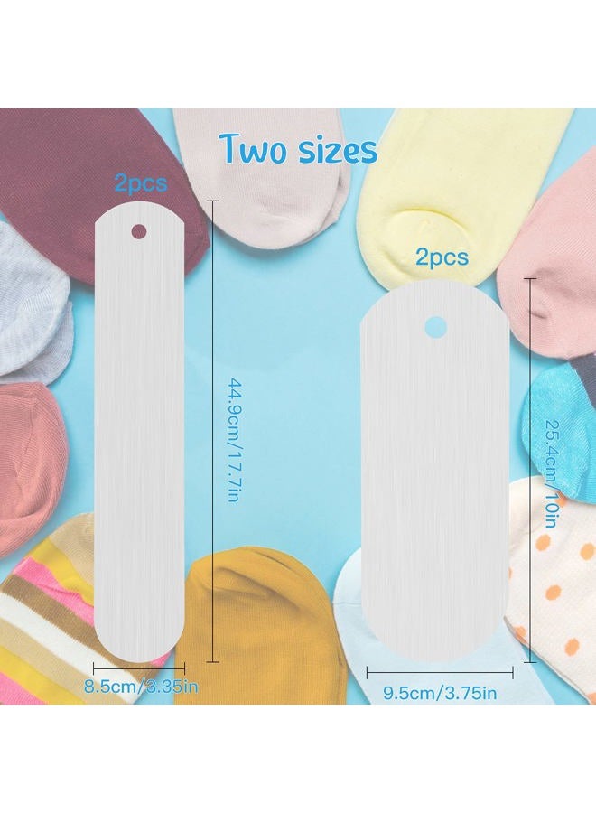 Hotop 4 Pieces Metal Straight Sock Jigs Sublimation Crew Sock Jigs Dye Printing Heat Press Transfer Socks Accessories, 2 Sizes for DIY Aluminum Metal Sock Board Pattern Blank Socks Accessory - Image 3