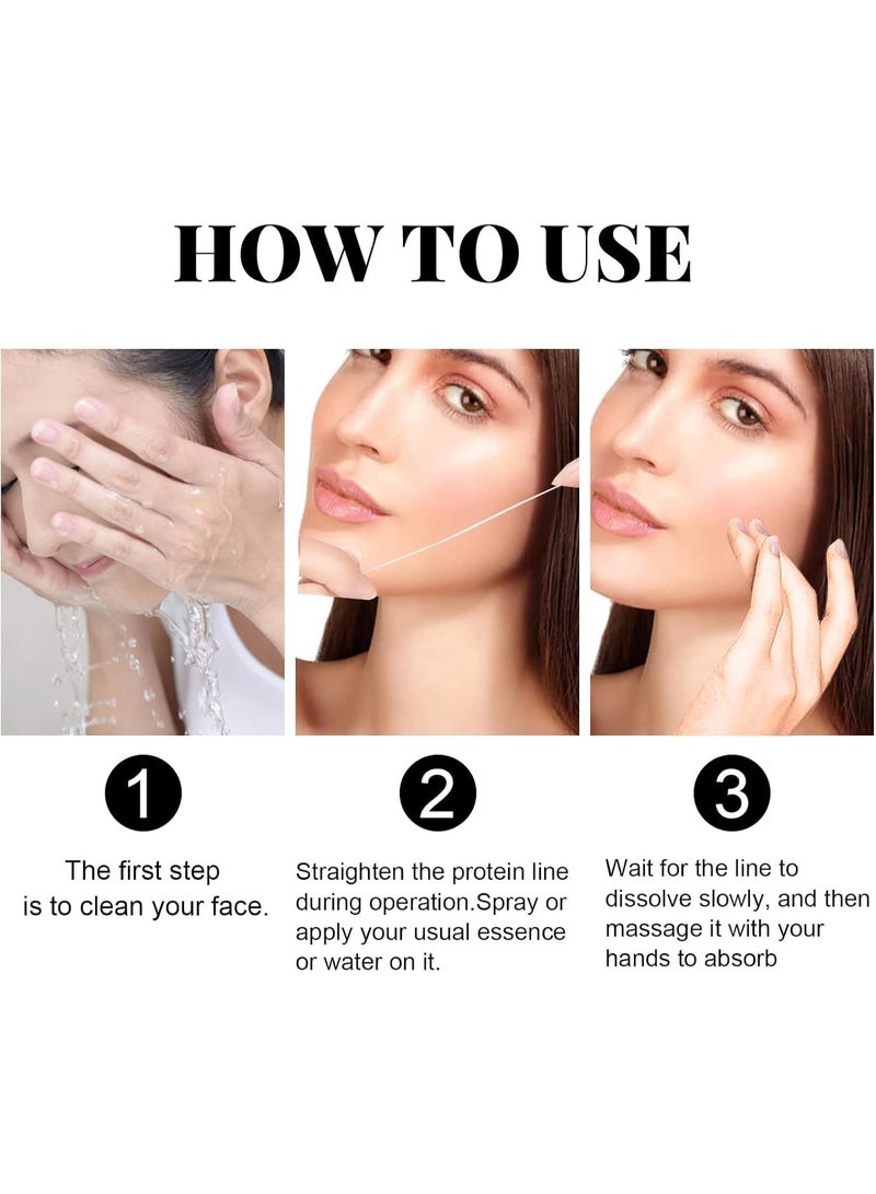 EELHOE Face Lifting Threads Collagen Threads Lifting Set, Absorbable Collagen Thread Lifting for Facelifting, Lift Skin Tightening Reduction Fine Lines Protein Thread Lifting Set, 15ml+20pcs - Image 4