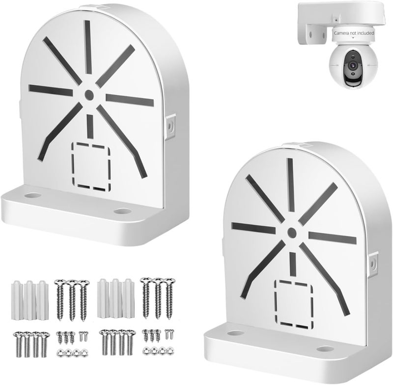 Bectro حامل جداري من نوع L مصغر داخلي وخارجي من PVC لكاميرات CCTV الأمنية HD، IP، كاميرات القبة الذكية، كاميرات الرصاصة، كاميرات PTZ الصغيرة (عبوة من 2 قطعة) - Image 1