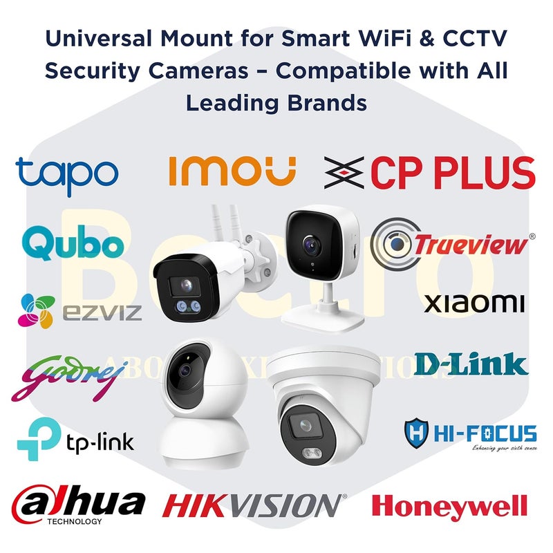 Bectro حامل جداري من نوع L مصغر داخلي وخارجي من PVC لكاميرات CCTV الأمنية HD، IP، كاميرات القبة الذكية، كاميرات الرصاصة، كاميرات PTZ الصغيرة (عبوة من 2 قطعة) - Image 4