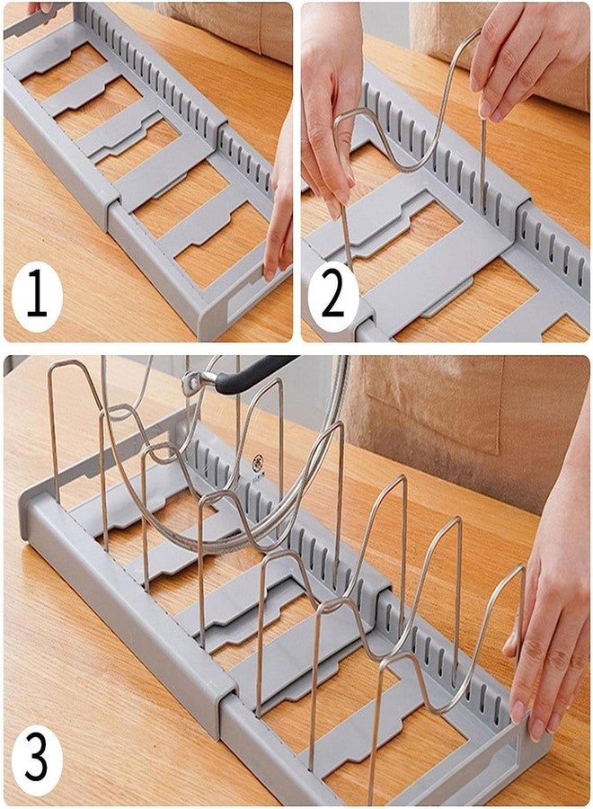 DIYASHI® Pot Lid Holder - Stainless Steel Countertop Pan Lid Organizer, Space Saving Easy Installing Kitchen Holder Supplies for Hotels, Restaurants, Bars, Homes,Plastic - Image 3