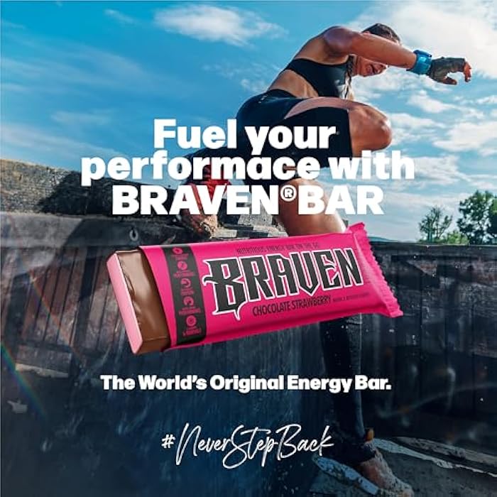Braven Bar Chocolate Strawberry Energy Bars (1.59 oz, Pack of 10) – Energy Chews with 5g Protein – On-the-Go Energy Snacks for Running, Hiking, and Sports - Gluten Free Snacks - Image 4
