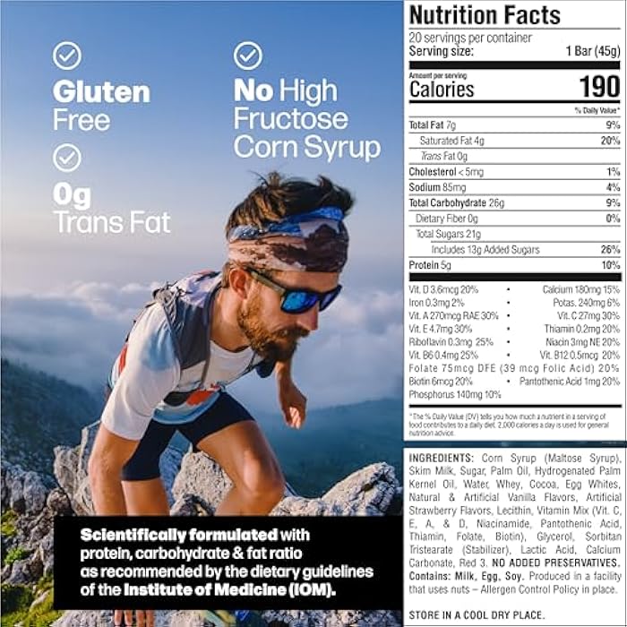 Braven Bar Chocolate Strawberry Energy Bars (1.59 oz, Pack of 10) – Energy Chews with 5g Protein – On-the-Go Energy Snacks for Running, Hiking, and Sports - Gluten Free Snacks - Image 2