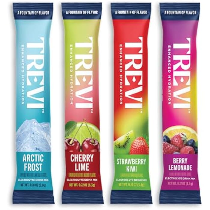 TREVI™ Sugar Free Electrolytes - Drink Mix Hydration Powder Packets - 28 Count - Favorites Variety Pack - Cherry Lime, Strawberry Kiwi, Berry Lemonade, Arctic Frost - Image 1