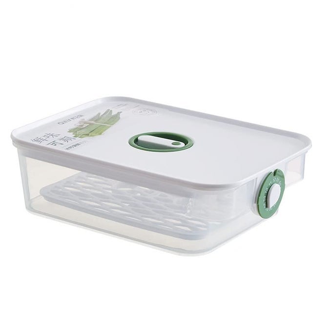 JAPANESESTYLE REFRIGERATOR BIN WITH DRAIN BOARD FRESHKEEPING BOX WITH LID STACKABLE REFRIGERATOR ORGANIZER BOX PLASTIC FOOD STORAGE CONTAINER SMALL 13 LTR