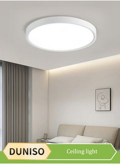 DUNISO Flush Mount LED Ceiling Light，dual color circular ceiling light, dimmable ABS eye protection ceiling light, 3000 to 6000K, suitable for living room, dining room, bedroom, kitchen, 230mm * 23mm  - Image 1