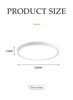 DUNISO Flush Mount LED Ceiling Light，dual color circular ceiling light, dimmable ABS eye protection ceiling light, 3000 to 6000K, suitable for living room, dining room, bedroom, kitchen, 230mm * 23mm  - Image 2