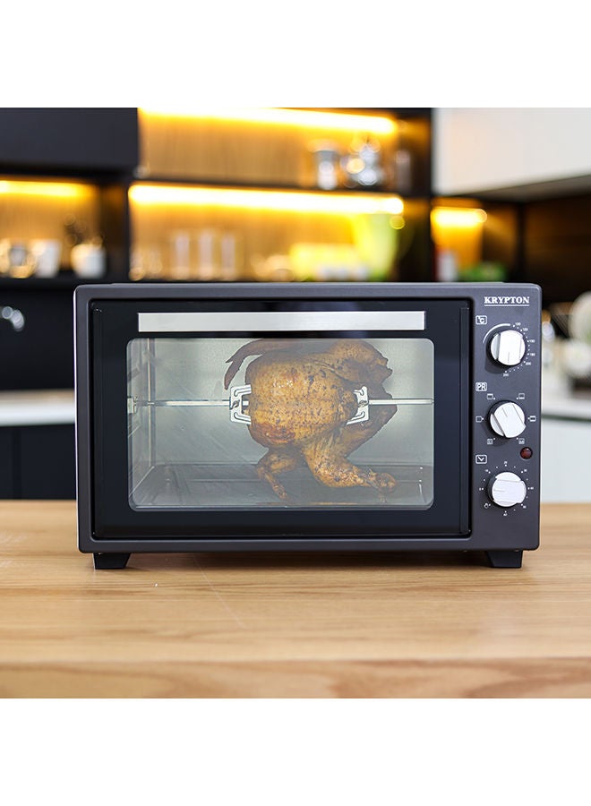 KRYPTON 6-IN-1 Multi-Functional Counter Top Electric Kitchen Oven With Powerful Rotisserie, Crumb Tray, Perfect For Grilling, Toasting And Roasting, 100- 250°C Adjustable Temperature, 60 Minutes Timer with Bell Ring & Power Indicator Light 45 L 2000 W KNO6246 Black - Image 3