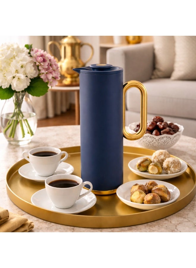 Host Luxurious Host Blue and Gold Tea and Coffee Thermos 💙✨ | 1 Liter Capacity for Keeping Your Drinks Hot or Cold ☕❄️ - Image 1