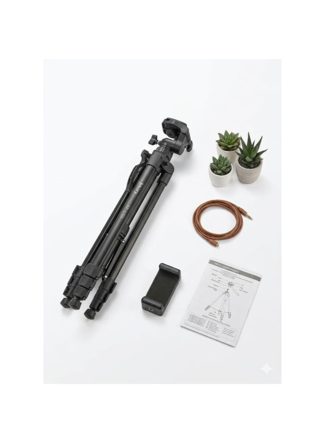 Jmary Portable Tripod with Mobile Holder – Lightweight Aluminum Stand for DSLR, Action Camera & Smartphones, Adjustable Height with Stable Grip - Image 2