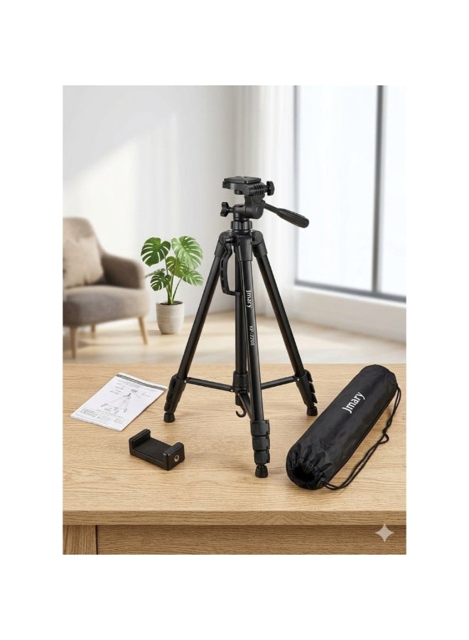 Jmary Portable Tripod with Mobile Holder – Lightweight Aluminum Stand for DSLR, Action Camera & Smartphones, Adjustable Height with Stable Grip - Image 1