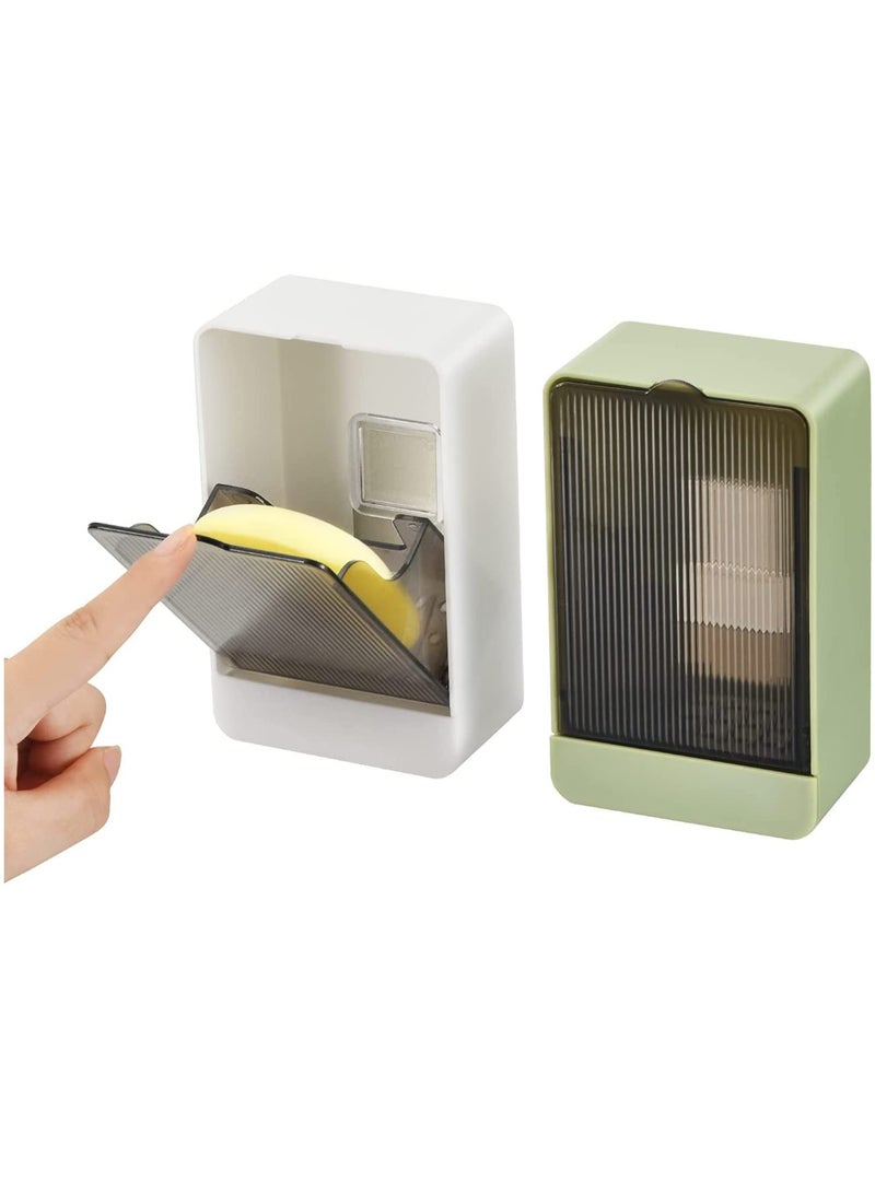 SYOSI حامل صابون حائط 2 عبوة صينية صابون مع تصريف للحمام وكابينة الاستحمام وحوض المطبخ - Image 1