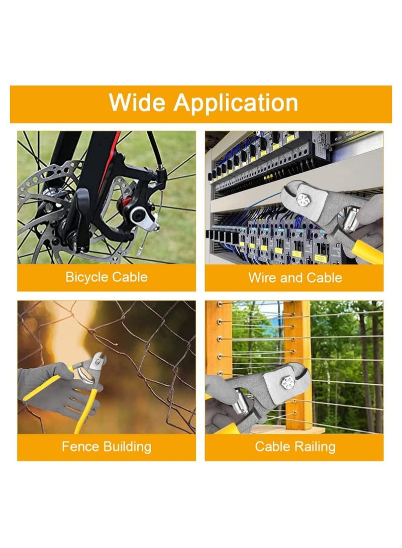 قاطع حبال سلكية من الفولاذ المقاوم للصدأ، أدوات قطع كابلات عالية الصلابة التي تتميز بمقبض مضاد للانزلاق، كماشة قطع ثقيلة لتحريك الكابلات، كابلات الفولاذ، الحبال السلكية، قواطع كابلات عالية القوة. - Image 3