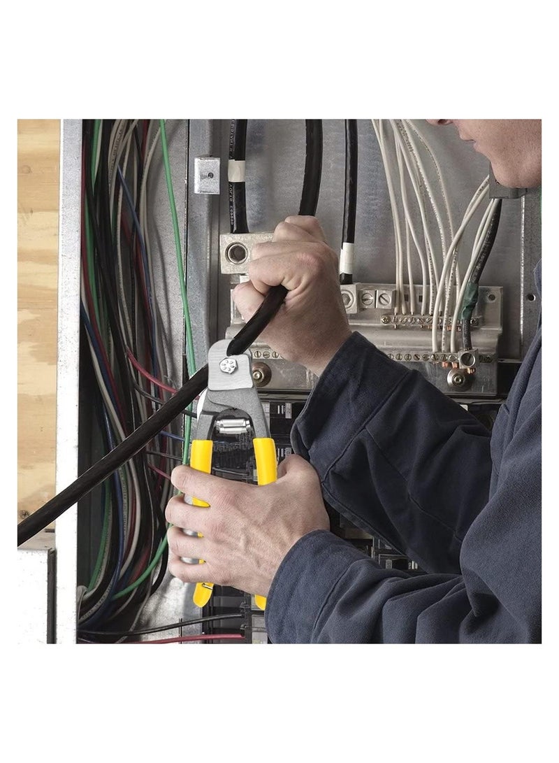 قاطع حبال سلكية من الفولاذ المقاوم للصدأ، أدوات قطع كابلات عالية الصلابة التي تتميز بمقبض مضاد للانزلاق، كماشة قطع ثقيلة لتحريك الكابلات، كابلات الفولاذ، الحبال السلكية، قواطع كابلات عالية القوة. - Image 5