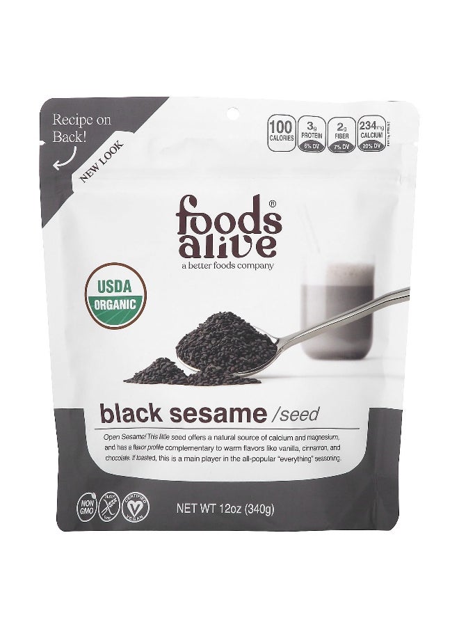 Foods Alive Foods Alive, Organic Black Sesame, Seed, 12 oz (340 g)  - Image 1