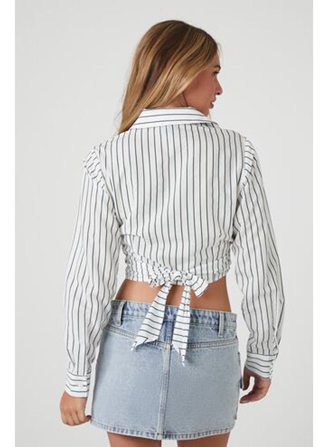 FOREVER 21 Pinstriped Wrap Shirt  - Image 3