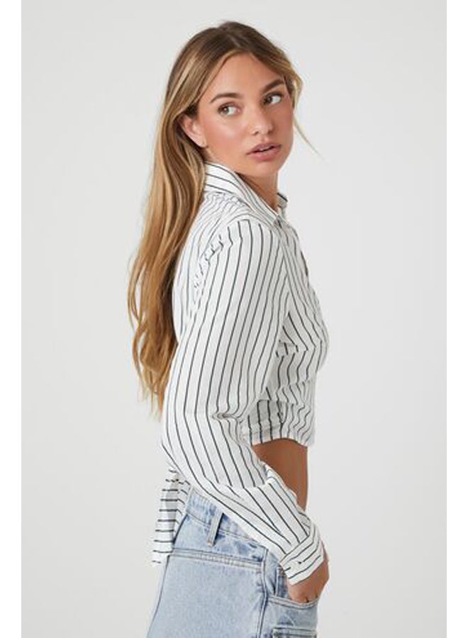 FOREVER 21 Pinstriped Wrap Shirt  - Image 2