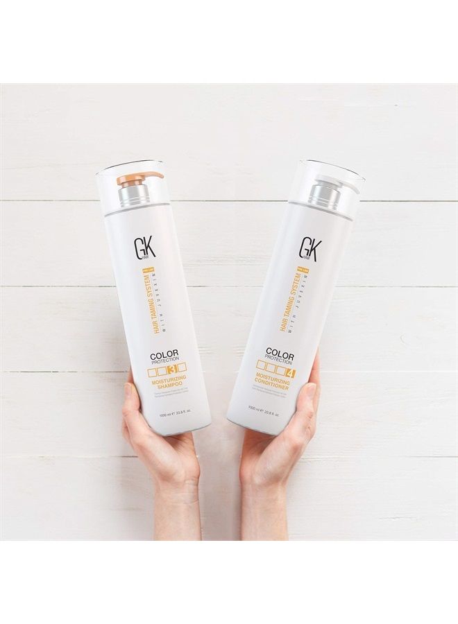 Global Keratin Moisturizing Shampoo and Conditioner Sets (33.8 Fl Oz/1000ml) for Color Treated Hair - Daily Use Cleansing Dry to Normal Sulfate Paraben-Free - All Hair Types for Men and Women