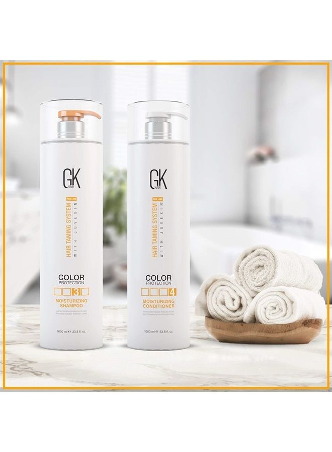 Global Keratin Moisturizing Shampoo and Conditioner Sets (33.8 Fl Oz/1000ml) for Color Treated Hair - Daily Use Cleansing Dry to Normal Sulfate Paraben-Free - All Hair Types for Men and Women