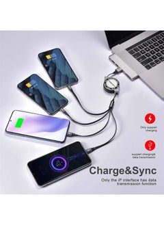 ASICEN Multi Charging Cable 4 in 1 Retractable iPhone Charger Cable Multi Charging Cord Retractable Cable with Lightning/Type C/Micro USB Ports for iPhone,iPad,Samsung,Huawei,LG,PS and More(2Pack/5ft)  - Image 3