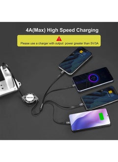 ASICEN Multi Charging Cable 4 in 1 Retractable iPhone Charger Cable Multi Charging Cord Retractable Cable with Lightning/Type C/Micro USB Ports for iPhone,iPad,Samsung,Huawei,LG,PS and More(2Pack/5ft)  - Image 4