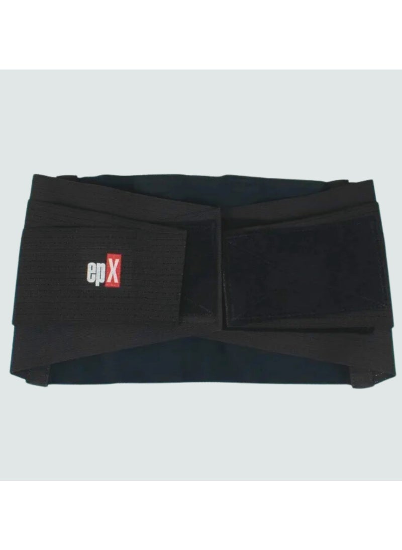Velpeau EPX Back Brace Support Basic Stabilising lumbar orthosis with insert and tensioning straps, Black, Size Small